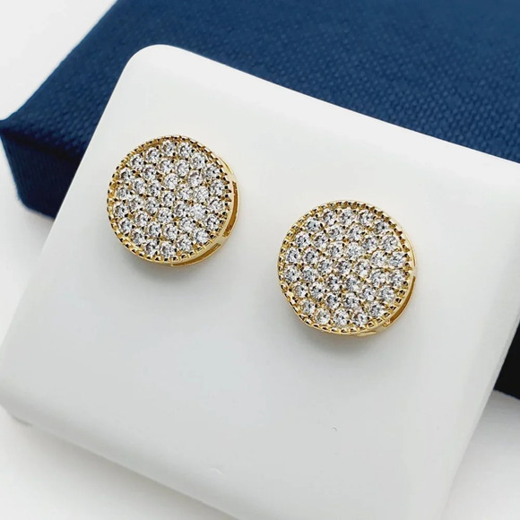 "14K Gold Plated Cubic Zircon Earrings, INUS1BR119 - Picture 2 of 10